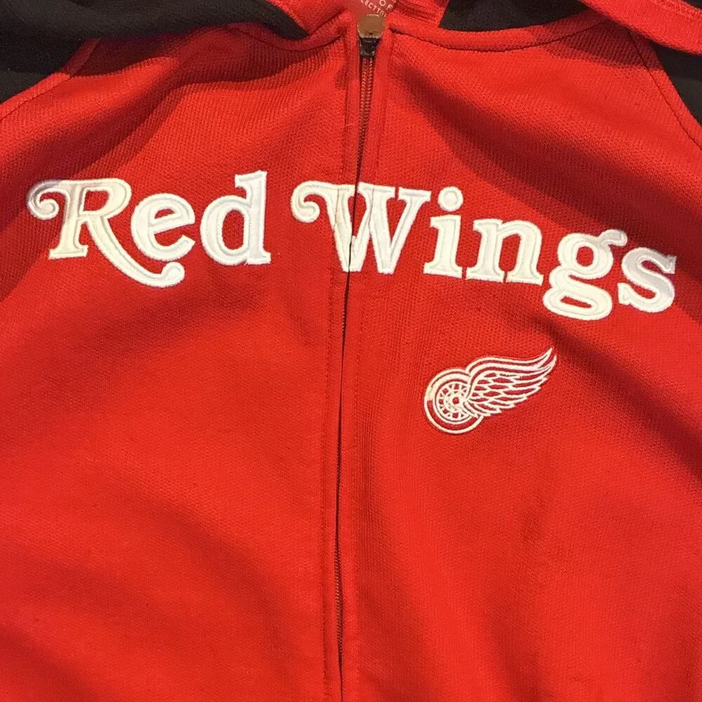 Reebok NHL Detroit Red Wings Full Zip Hooded Jacket Hoodie Men’s 2XL Red